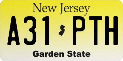 NJ license plate A31PTH