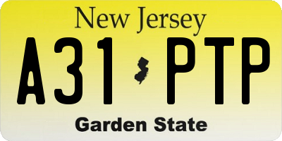NJ license plate A31PTP
