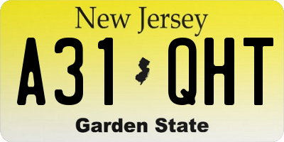 NJ license plate A31QHT