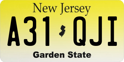 NJ license plate A31QJI