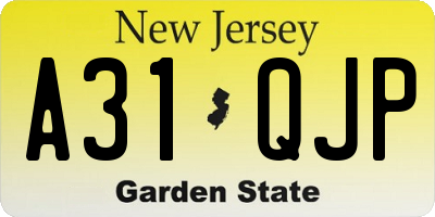 NJ license plate A31QJP