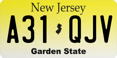 NJ license plate A31QJV