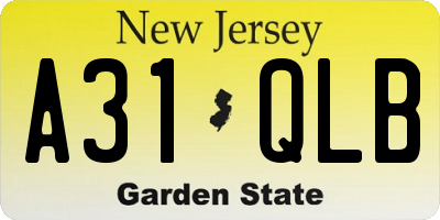 NJ license plate A31QLB