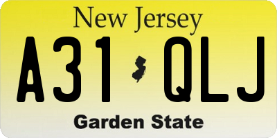 NJ license plate A31QLJ