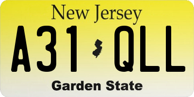 NJ license plate A31QLL