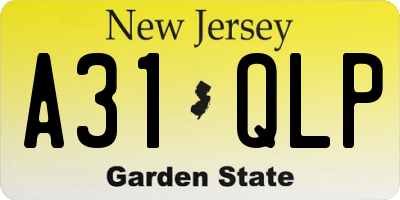 NJ license plate A31QLP