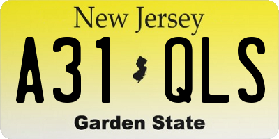 NJ license plate A31QLS