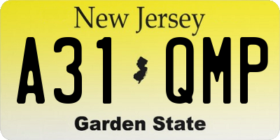 NJ license plate A31QMP