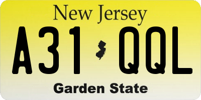 NJ license plate A31QQL
