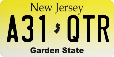 NJ license plate A31QTR