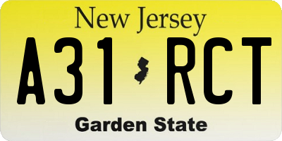 NJ license plate A31RCT