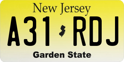 NJ license plate A31RDJ