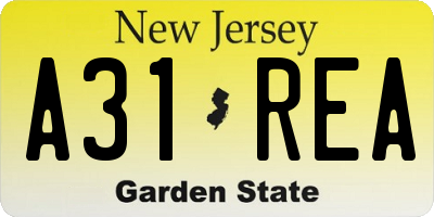 NJ license plate A31REA