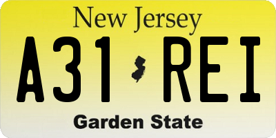NJ license plate A31REI