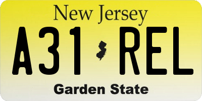 NJ license plate A31REL