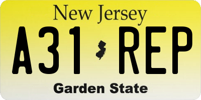 NJ license plate A31REP