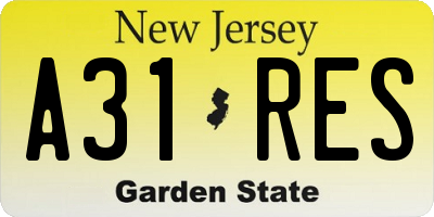 NJ license plate A31RES