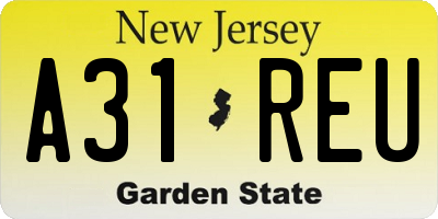 NJ license plate A31REU