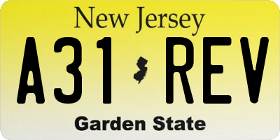 NJ license plate A31REV