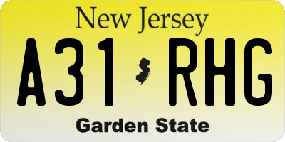 NJ license plate A31RHG