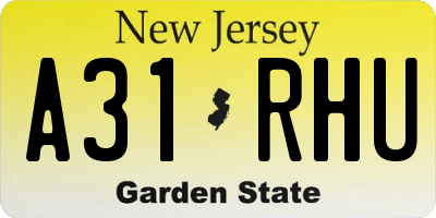 NJ license plate A31RHU