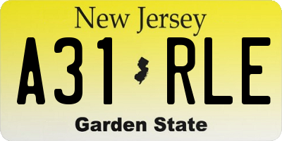 NJ license plate A31RLE