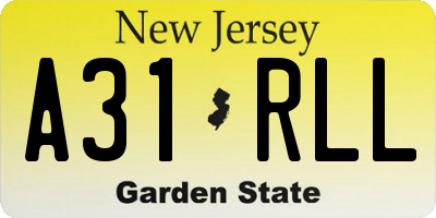 NJ license plate A31RLL
