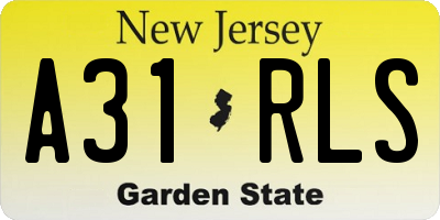 NJ license plate A31RLS
