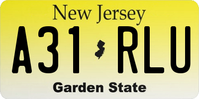 NJ license plate A31RLU