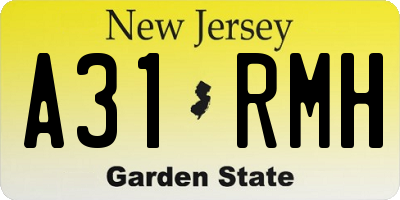 NJ license plate A31RMH