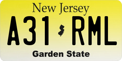 NJ license plate A31RML