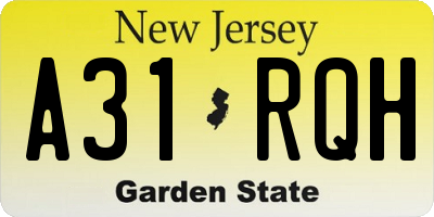 NJ license plate A31RQH