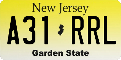 NJ license plate A31RRL