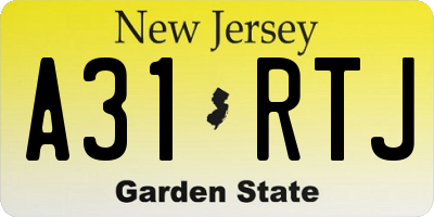NJ license plate A31RTJ