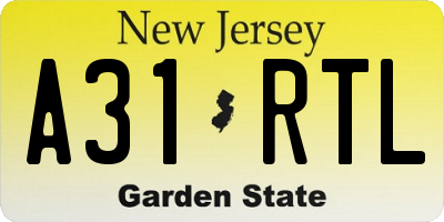 NJ license plate A31RTL