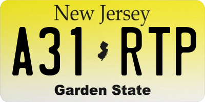 NJ license plate A31RTP