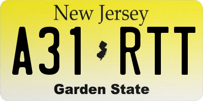 NJ license plate A31RTT
