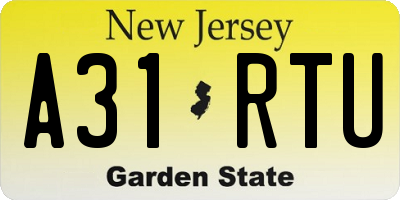 NJ license plate A31RTU