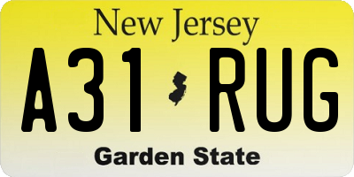NJ license plate A31RUG