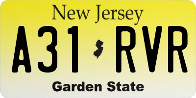 NJ license plate A31RVR
