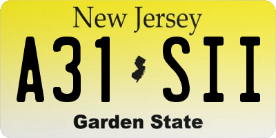 NJ license plate A31SII