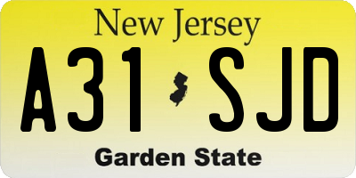 NJ license plate A31SJD