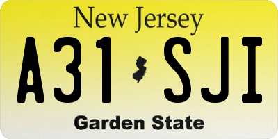 NJ license plate A31SJI