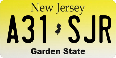 NJ license plate A31SJR