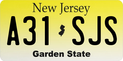NJ license plate A31SJS