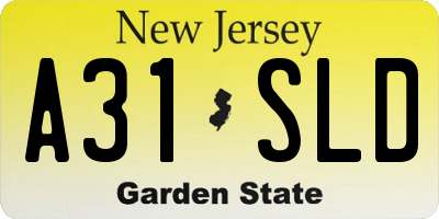 NJ license plate A31SLD