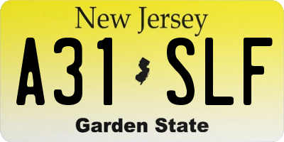 NJ license plate A31SLF
