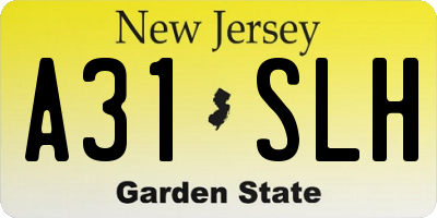 NJ license plate A31SLH