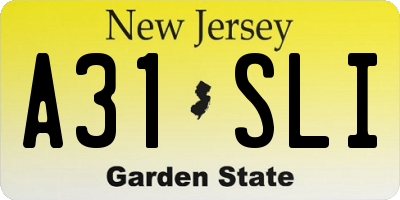 NJ license plate A31SLI
