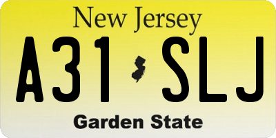 NJ license plate A31SLJ